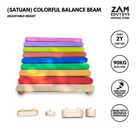 ZAM Edutoys - Satuan Papan Titian Warna Balance Beam